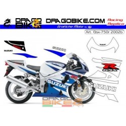 Kit Adesivo Suzuki GSX-R 750 2002 Bianco/ Blu