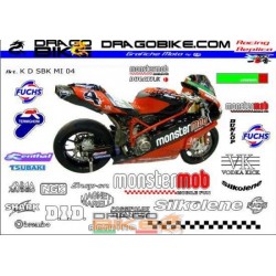 Kit adesivo race replica Ducati SBK inglese 2004 Monstermob
