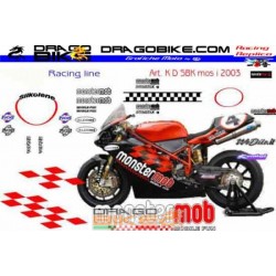 Kit adesivi Ducati 998 SBK inglese 2003 Monstermob