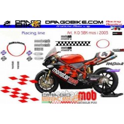 Sticker Kit Ducati 998 SBK inglese 2003 Monstermob