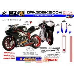 Kit Adesivi Moto Ducati SuperSport Breil team 2004