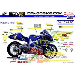 Набор Наклеек Honda Telefonica Movistare moto GP 2001