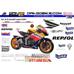 Stickers Kit Race Replica Honda MotoGp Team Repsol 2007