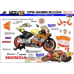 Stickers kit Honda MotoGP Valencia 2003
