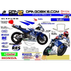 Stickers kit Race Replica Honda SBK Ten Kate 2006 Logo no-smoke