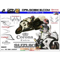 Kit Adesivo Moto Race replica Test Suzuki Corona Max Biaggi 2006