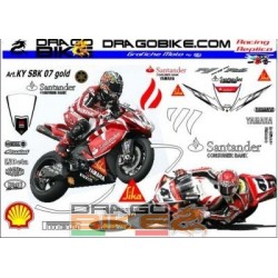 Stickers Kit Race Replica Yamaha SBK Haga/Corser 2007 GOLD
