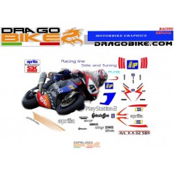 Stickers Kit Aprilia RSV SBK 2002 Playstation 2 team