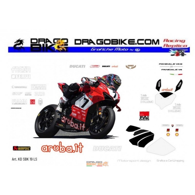 Kit Adesivo Moto Replica Aruba Ducati Superbike 2019,stickers kit moto  Ducati Laguna Seca
