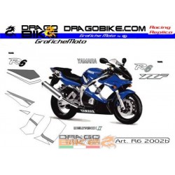 Набор Наклеек Yamaha R6 2002 Голубой