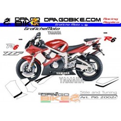 Набор Наклеек Yamaha R6 2002 Крастный