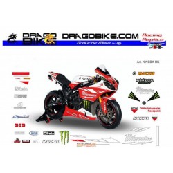 Kit de pegatinas de carrera réplica de Yamaha BSB R1 Milwaukee 2014