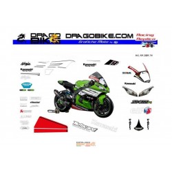 Комплект гоночных наклеек Kawasaki SBK 2014 Tom Sykes